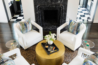 Eclectic living room photo in Houston