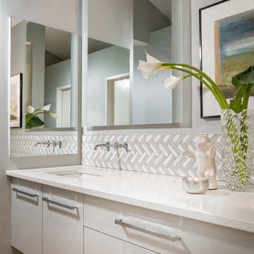 Mid-Mod Split Master Bathroom