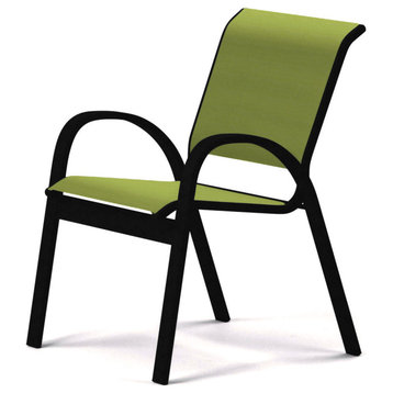 Aruba II Sling Cafe Chair, Textured Black, Lime