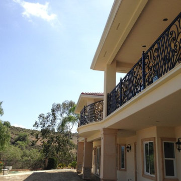 Box Gutters on Custom Home with Tile Roof, Walnut California