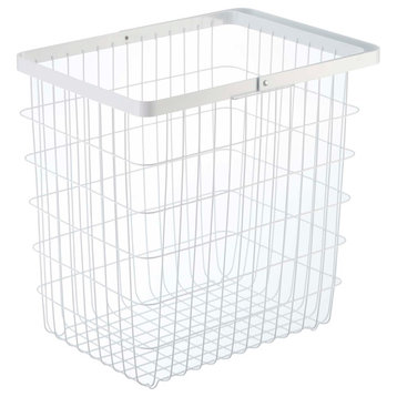 Wire Basket, Steel, Large, Holds 8.8 lbs, White, Large