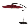 WestinTrends 10' Outdoor Patio Cantilever Hanging Umbrella Shade Cover w/ Base, Red