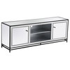 Elegant Decor James Mirrored TV Stand for TVs up to 65" in Black