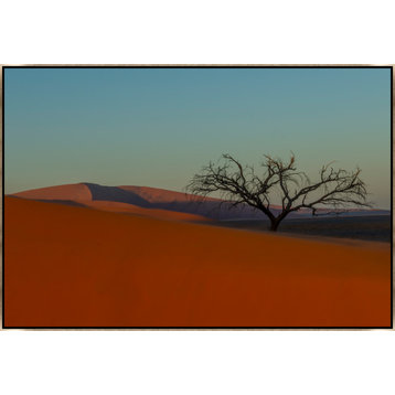 54x36 Namibia Desert Morning I, Framed Artwork, Silver