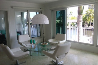Example of a trendy living room design in Miami