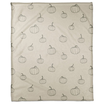 Gray Mini Pumpkin Pattern 50x60 Coral Fleece Blanket