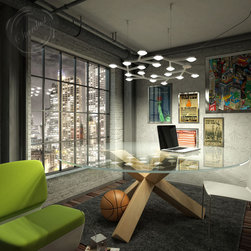 LED NET CIRCLE SUSPENSION FROM STARDUST.COM - Chandeliers