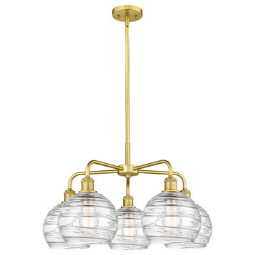 Innovations Athens Deco Swirl 5 26" Chandelier Satin Gold