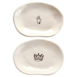 Transitional Soap Dishes & Holders Hand and Crown Soap Dishes, Set of 2