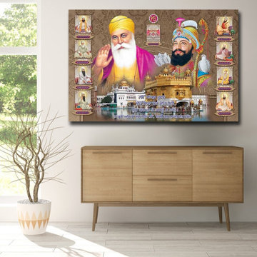 Ten Sikh Gurus Golden Temple Canvas Art