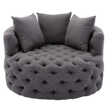 Romeo Modern Ins Swivel Accent Sofa Soft Chair, Gray