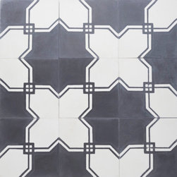 Sabine Hill Lace Tile in Charcoal and White - Wall And Floor Tile