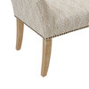 Madison Park Flared Low Arm Low Back Accent Bench Chair, Taupe Patterned
