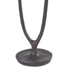 Dramatic Open Oval Textured Bronze Metal Floor Lamp 67 in Minimalist Rustic