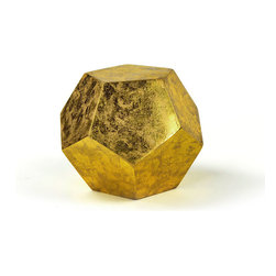 Vagabond Vintage - Gold Leaf Plaster Cube - Decorative Objects And Figurines