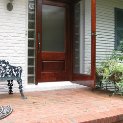 G114 Exterior Door with Manhattan Screen & Storm Door - by Vintage Doors - Front Doors