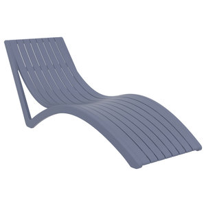 set of 2 grey sun loungers