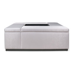 Bayswater Ottoman in Silver - Footstools & Ottomans
