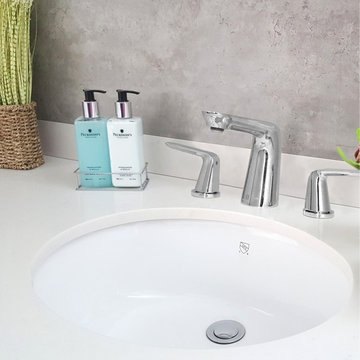 19" Ceramic Porcelain Oval Undermount Bathroom Sink