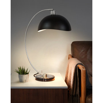 Luna Bella Table Lamp - Nickel/Matte Black/Silver Leaf