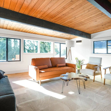 Loft Lounge Under Original Tongue-and-Groove Cedar Ceiling – Beacon Hill Seattle