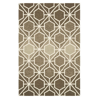 Hand Hooked Venice Beach Indoor/Outdoor Rug VENIVB-19BRBE, 9'-3