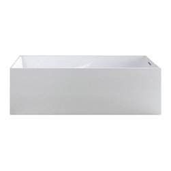 Pacific Collection - Encore Rectangle Soaking Bathtub, White, 70"x33" - Bathtubs