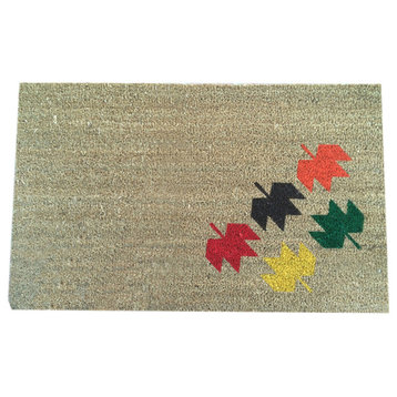Hand Painted "Fall Leaves" Doormat, Colored