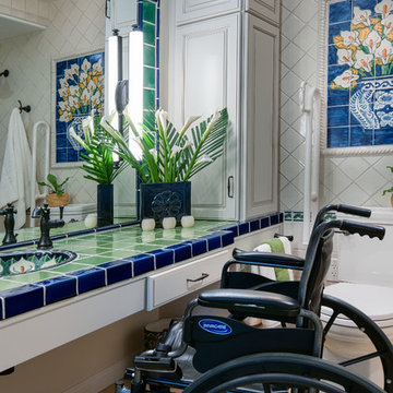 Accessible Bathroom with Pop of Color