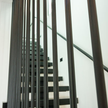 Vertical Bar Stair Railing - Memorial Houston Modern Home