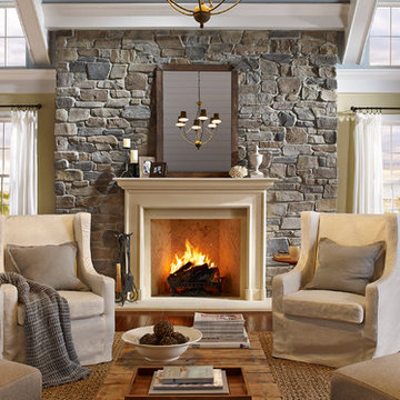 Traditional Stone Fireplace