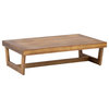 Hannah Outdoor Acacia Wood Coffee Table, Teak Finish