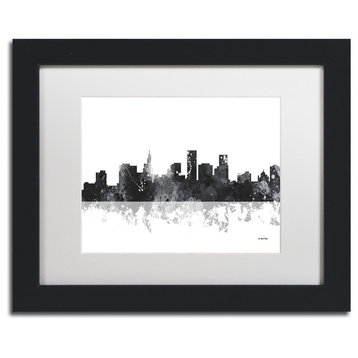 Watson 'St Paul Minnesota Skyline BG-1' Art, Black Frame, 11"x14", White Matte