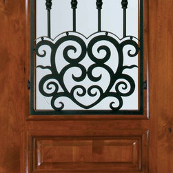 Slab Single Door 96 Wood Alder Barcelona Arch Top Arch Lite - Front Doors