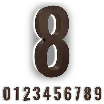 5 in ABS Backlit LED Floating Address Number, Up-Scale Modern Look LumaNumbers,