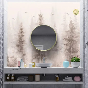 Hazy Forest Background Wallpaper for Walls