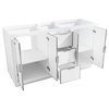 Avanity Austen 60 in. Vanity Only in White with Silver Trim