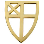 Jefferson Brass - Episcopal Shield, Polished - This classic Anglican Communion symbol of a shield dominated by a cross dates back to the Reformation. Hand cast in solid brass this Episcopal shield will be recognized by all Episcopalians. Because of the handcrafted workmanship of each piece, you may occasionally be able to discern very small inclusions, imperfections, and even slight size variations. This is to be expected, and we ask that you understand that they are an inherent part of the manufacturing process. Our products, we believe, are the best that can be made today. All products are solid brass. If you receive one that has a slight discoloration, it is not a defect. It has travelled over 8,000 miles from the factory to our warehouse. Use a metal polish, such as Brasso or Wenol, to correct the discoloration. The discoloration is not a defect.