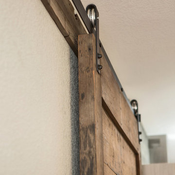 Reclaimed Wood Barn Door and Mirror