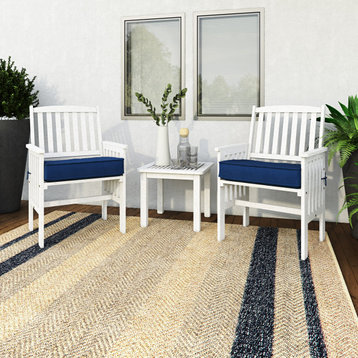 Miramar Whitewashed Hardwood Outdoor Chair, Side Table Set, 3pc