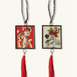 Childhood Memories Retro Ornaments (Pair) - Christmas Ornaments