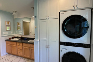 Inspiration for a contemporary laundry room remodel in Burlington