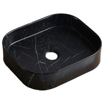Black Marble Natural Stone Sink (L)18" (W)15" (H)6"