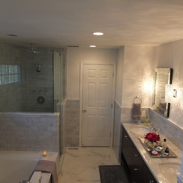 Basking Ridge All Carerra Master Bath