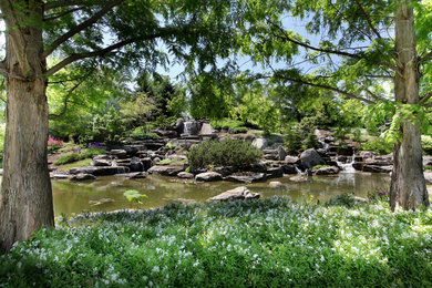 This is an example of a large traditional full sun backyard pond in Grand Rapids.