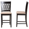 Denia Dining Collection, Beige/Espresso Brown, Counter Stool, Set of 2