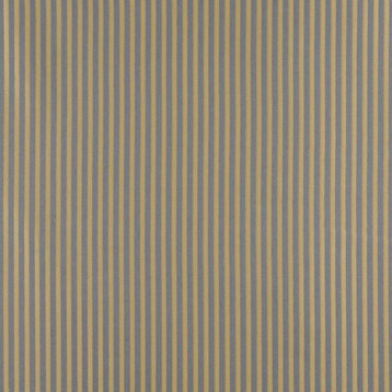Blue And Gold Thin Striped Jacquard Woven Upholstery Fabric By The Yard