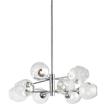 Abii 8-Light Pendant in Polished Chrome with Clear Glass