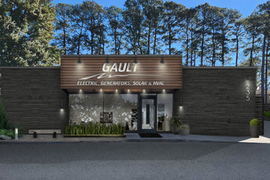 Example of a transitional exterior home design in Other