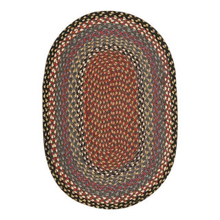 Honey/Vanilla/Ginger Oval Braided Rug 27x45 by Earth Rugs
